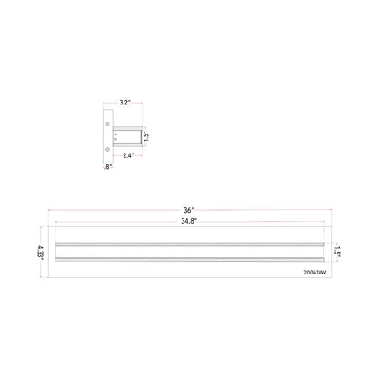 Fusion LED Bath Vanity Light - line drawing.