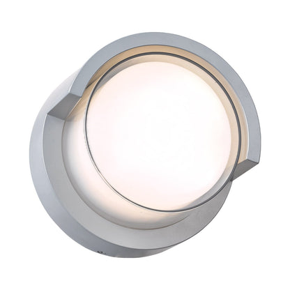Geo Round Hooded Outdoor LED Wall Light in Detail.