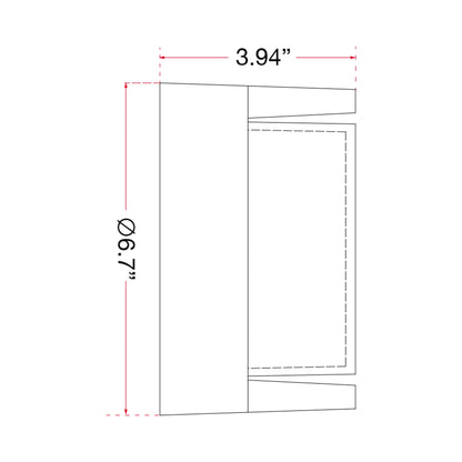 Geo Round Hooded Outdoor LED Wall Light - line drawing.