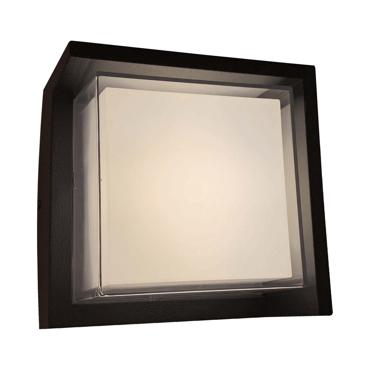 Geo Square Hooded Outdoor LED Wall Light in Detail.
