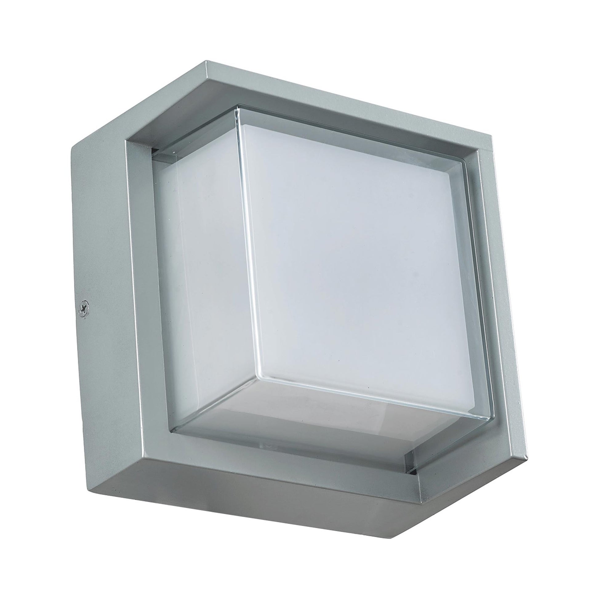 Geo Square Hooded Outdoor LED Wall Light in Detail.