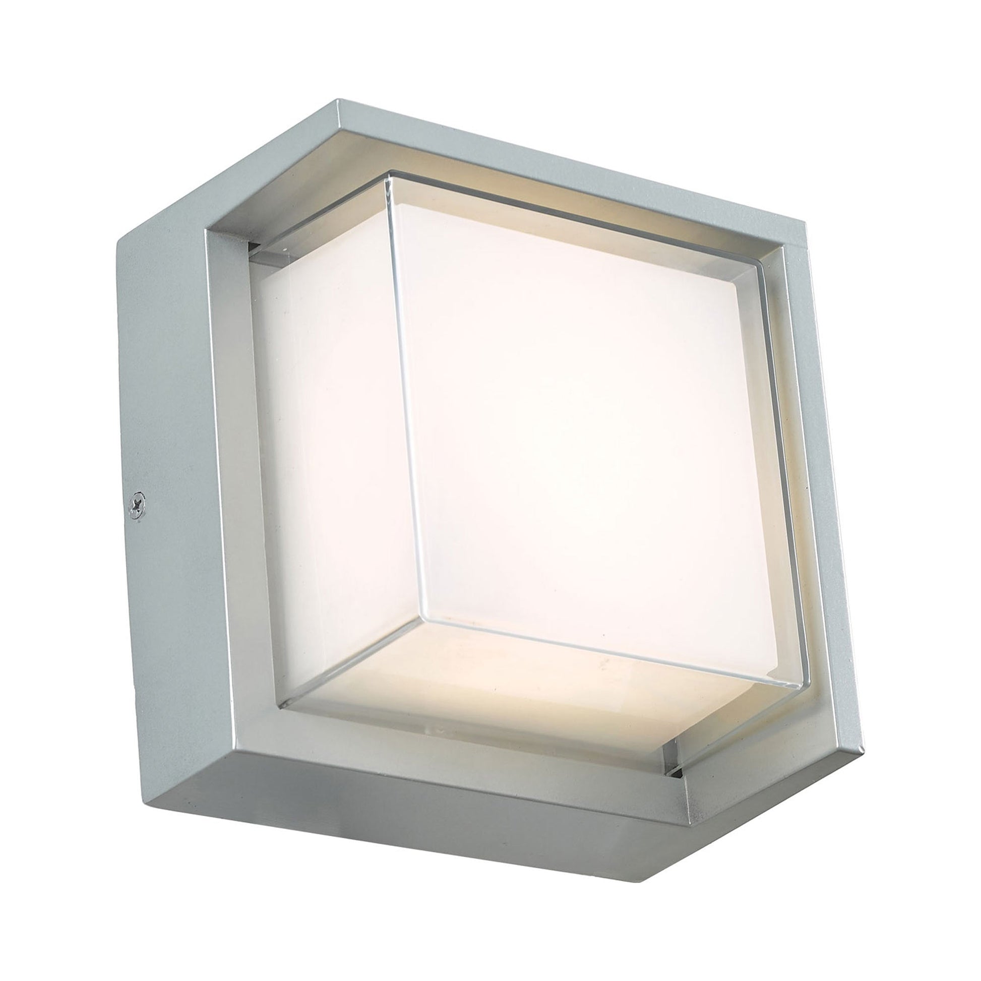 Geo Square Hooded Outdoor LED Wall Light in Detail.