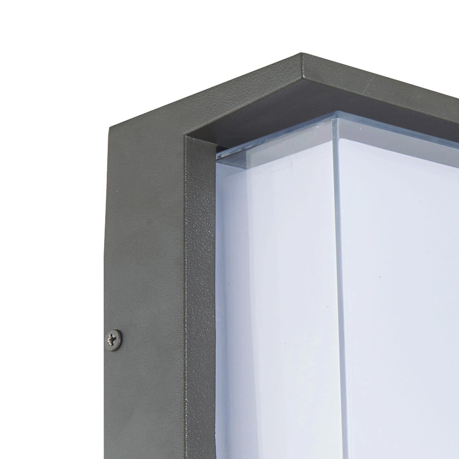 Geo Square Hooded Outdoor LED Wall Light in Detail.