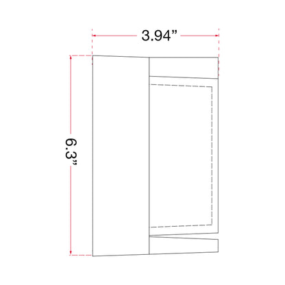 Geo Square Hooded Outdoor LED Wall Light - line drawing.