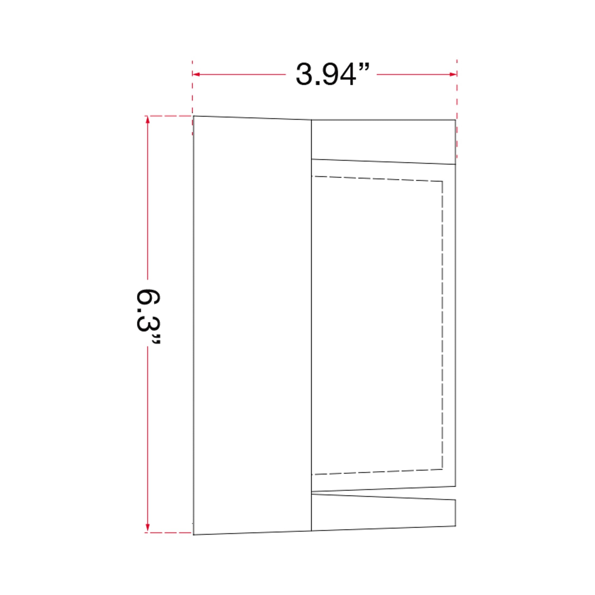 Geo Square Outdoor LED Wall Light - line drawing.