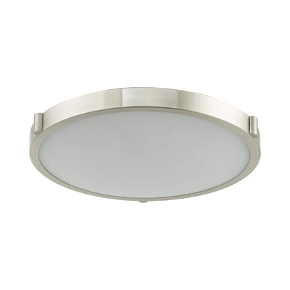 Halo LED Flush Mount Ceiling Light in Brushed Nickel (16.8-Inch).