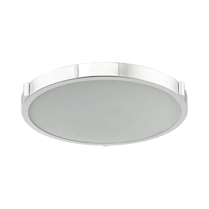Halo LED Flush Mount Ceiling Light in Chrome (16.8-Inch).