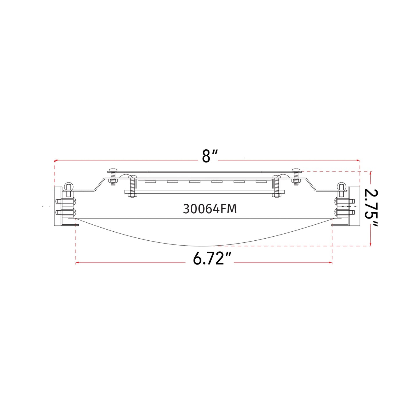 Halo LED Flush Mount Ceiling Light - line drawing.