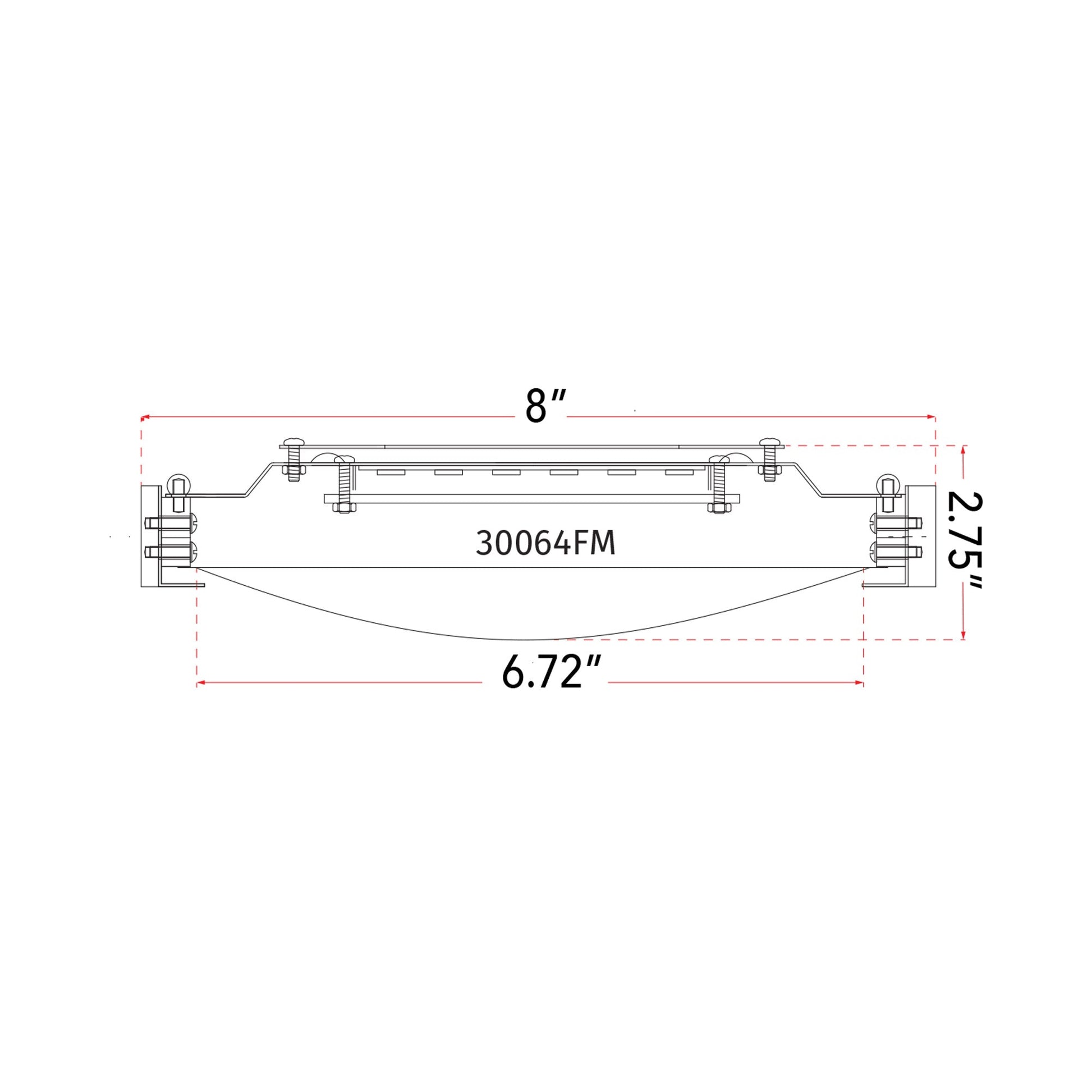 Halo LED Flush Mount Ceiling Light - line drawing.