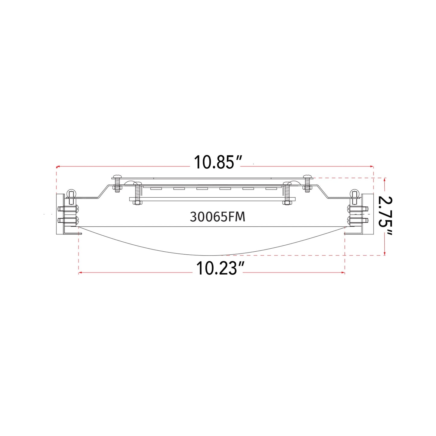 Halo LED Flush Mount Ceiling Light - line drawing.