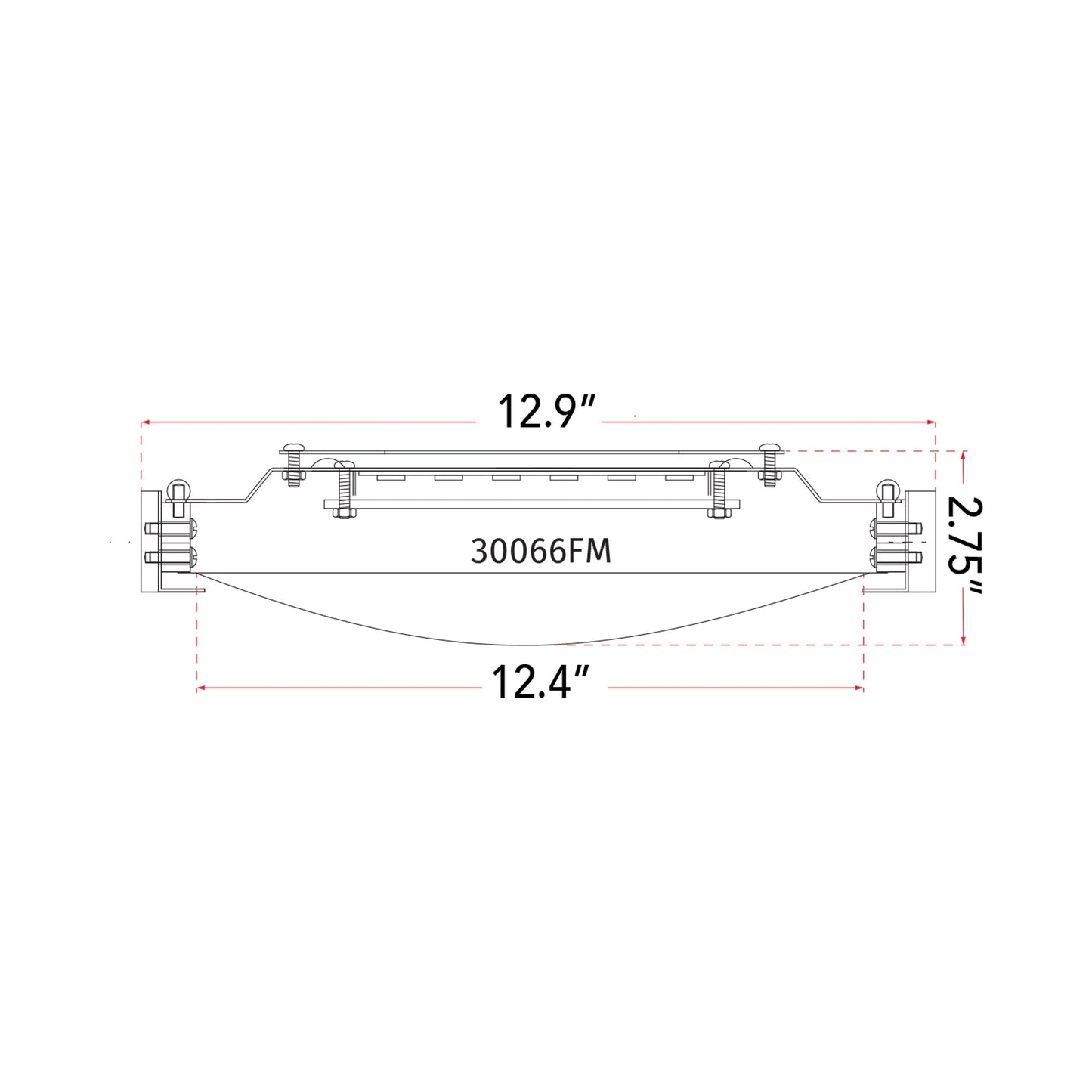 Halo LED Flush Mount Ceiling Light - line drawing.