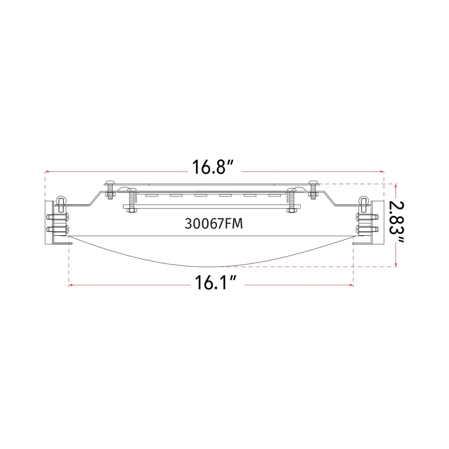 Halo LED Flush Mount Ceiling Light - line drawing.