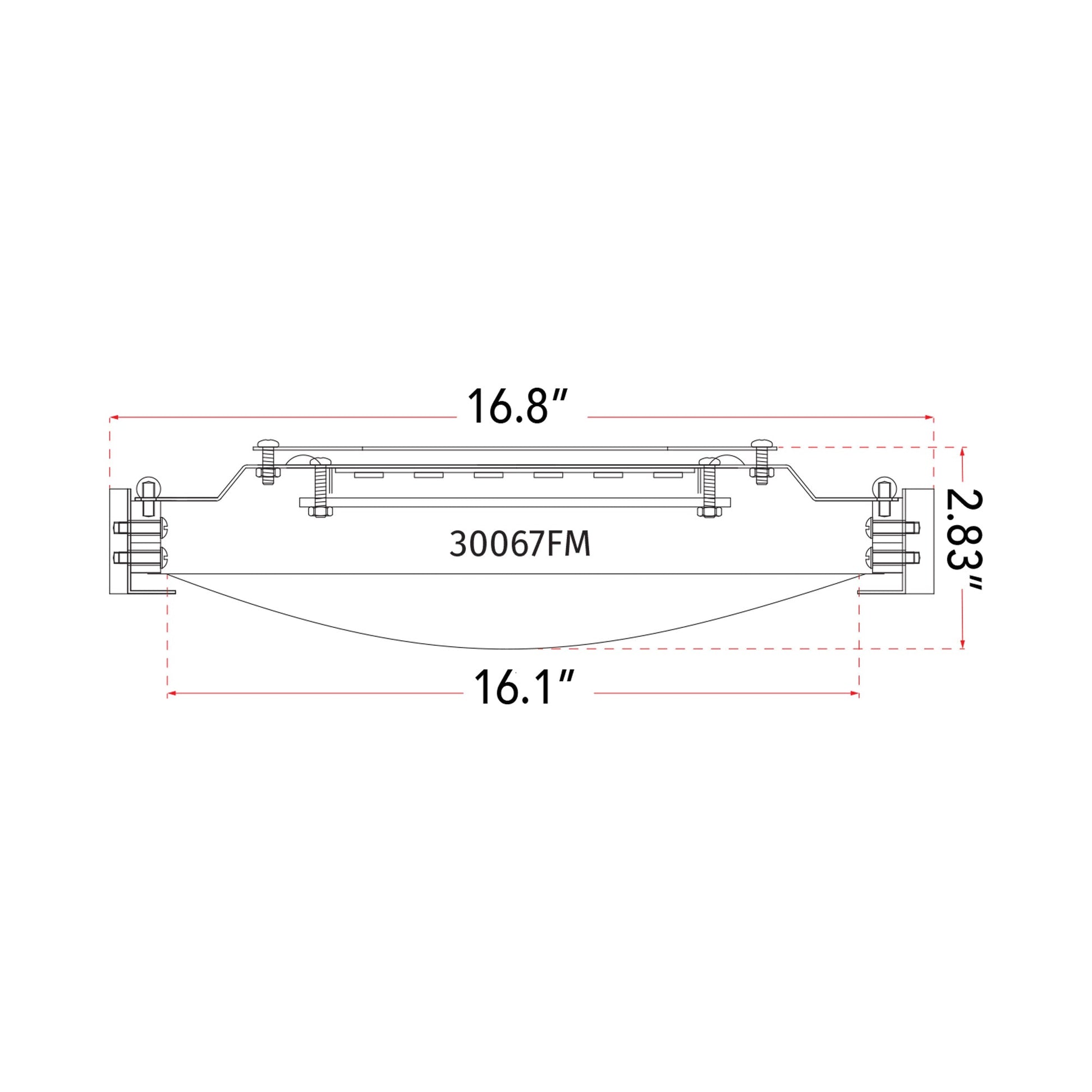 Halo LED Flush Mount Ceiling Light - line drawing.