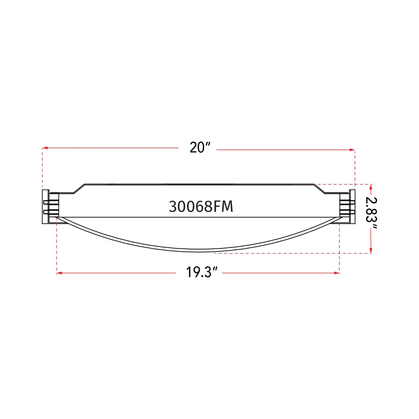 Halo LED Flush Mount Ceiling Light - line drawing.