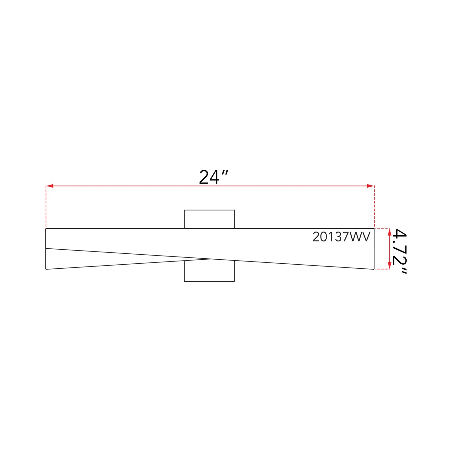 HiLo LED Bath Vanity Light - line drawing.