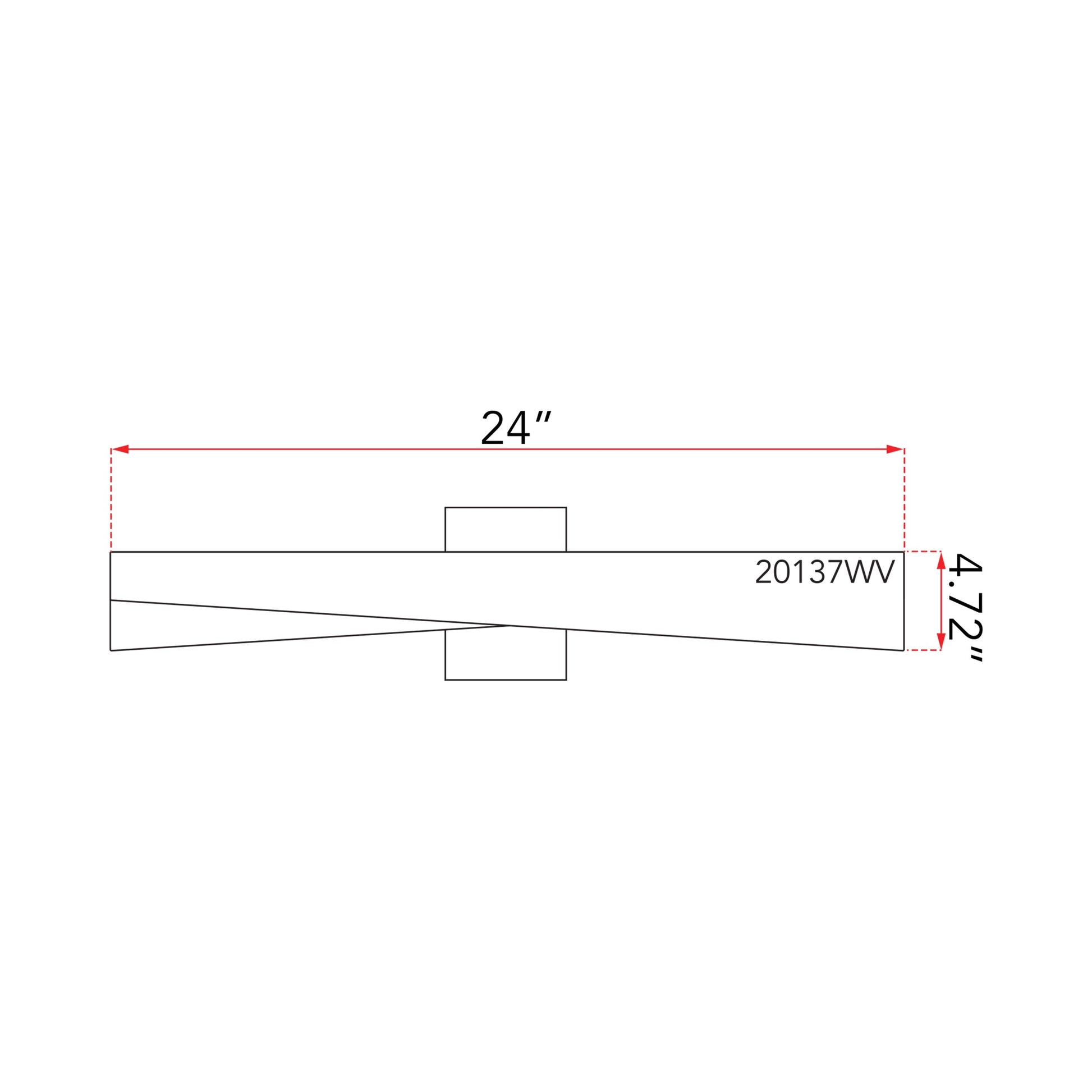 HiLo LED Bath Vanity Light - line drawing.