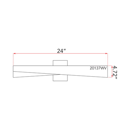 HiLo LED Bath Vanity Light - line drawing.