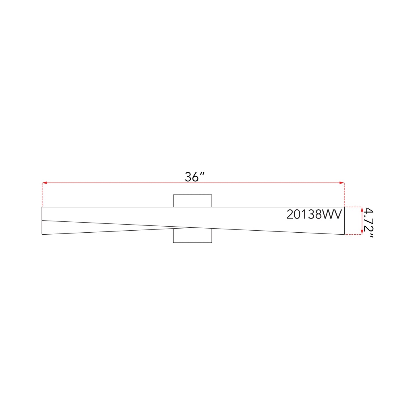 HiLo LED Bath Vanity Light - line drawing.