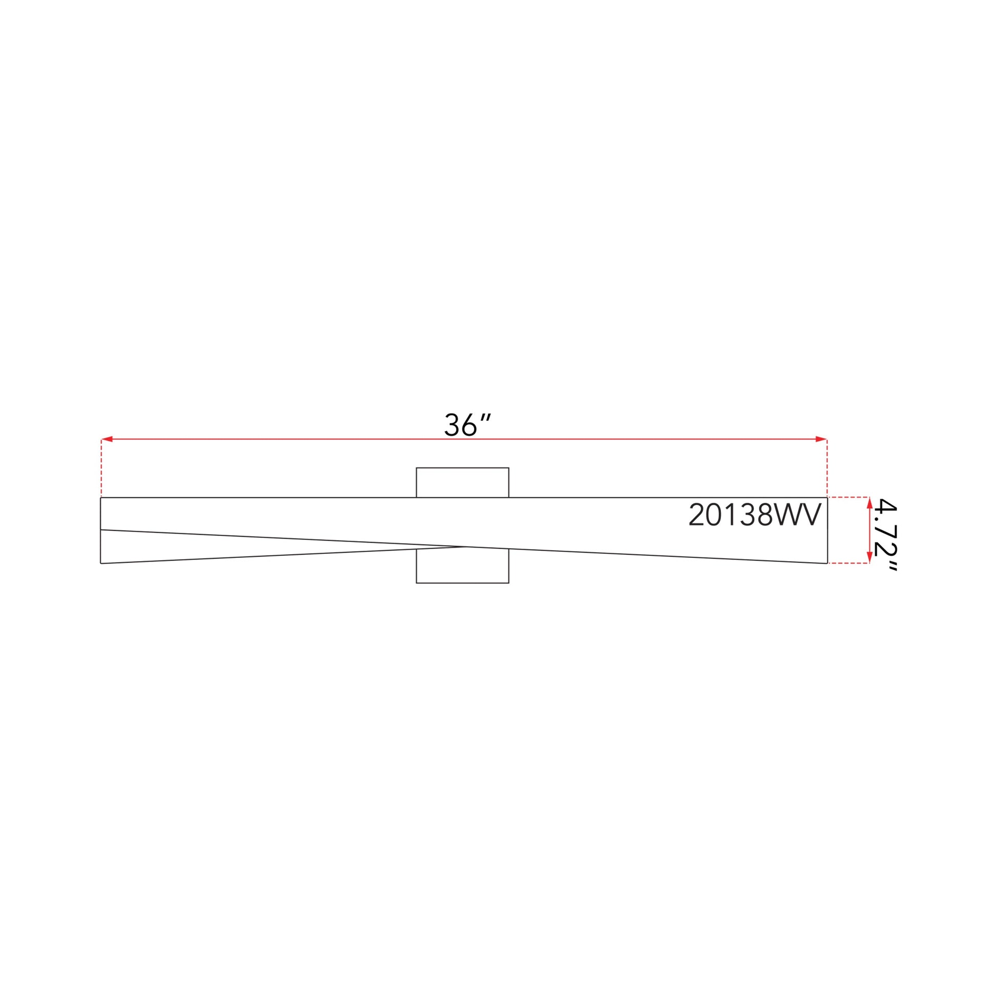 HiLo LED Bath Vanity Light - line drawing.