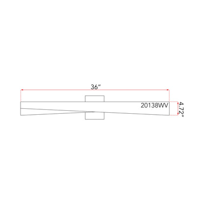 HiLo LED Bath Vanity Light - line drawing.