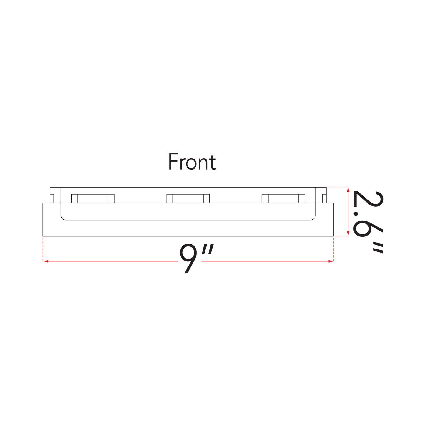 IceCube LED Flush Mount Ceiling Light - line drawing.