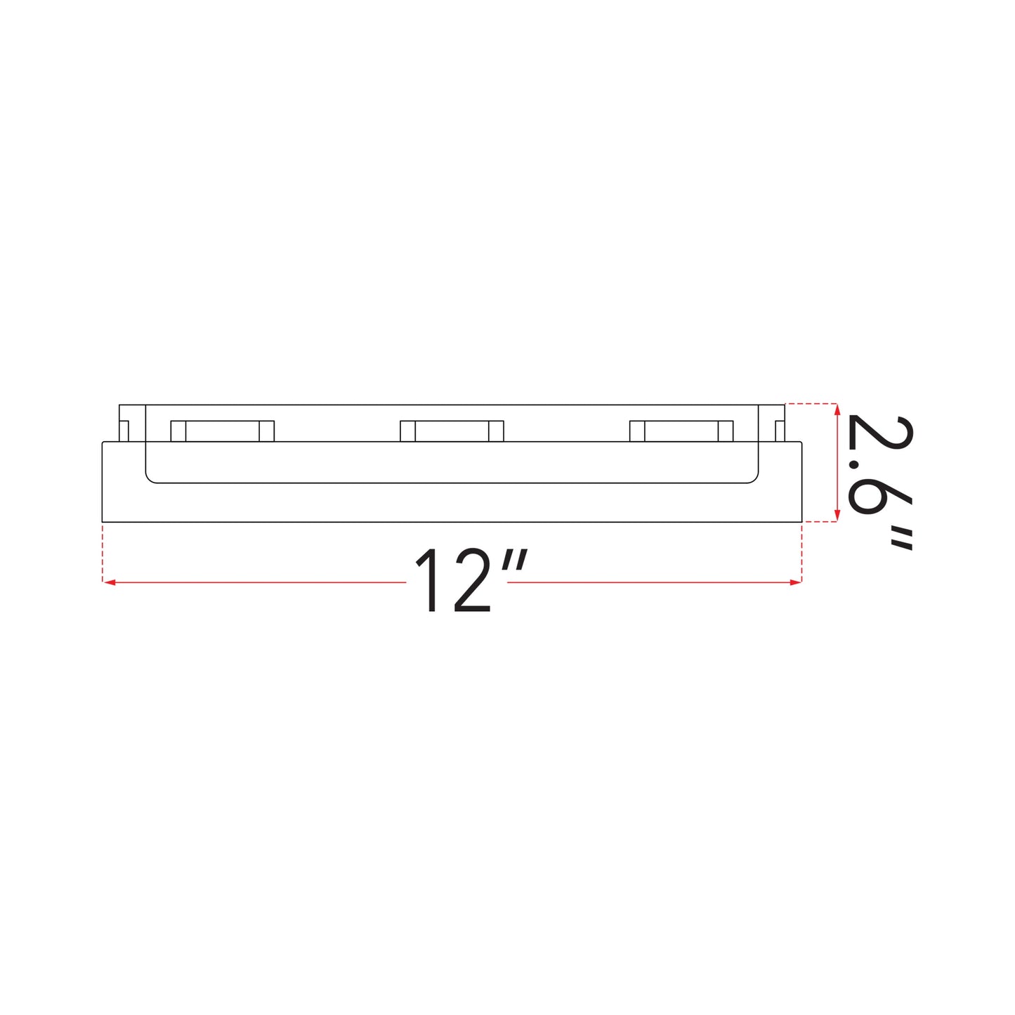 IceCube LED Flush Mount Ceiling Light - line drawing.