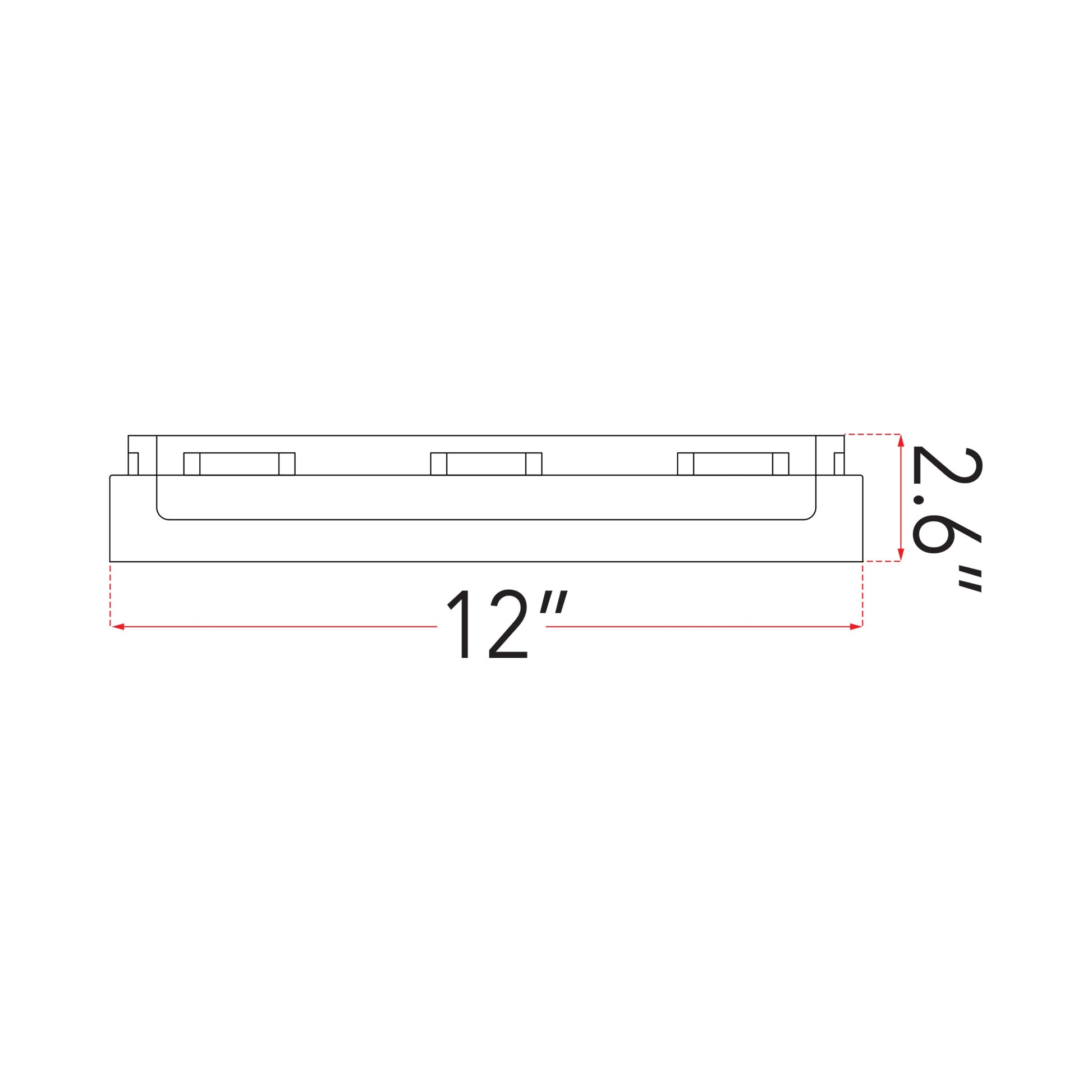 IceCube LED Flush Mount Ceiling Light - line drawing.