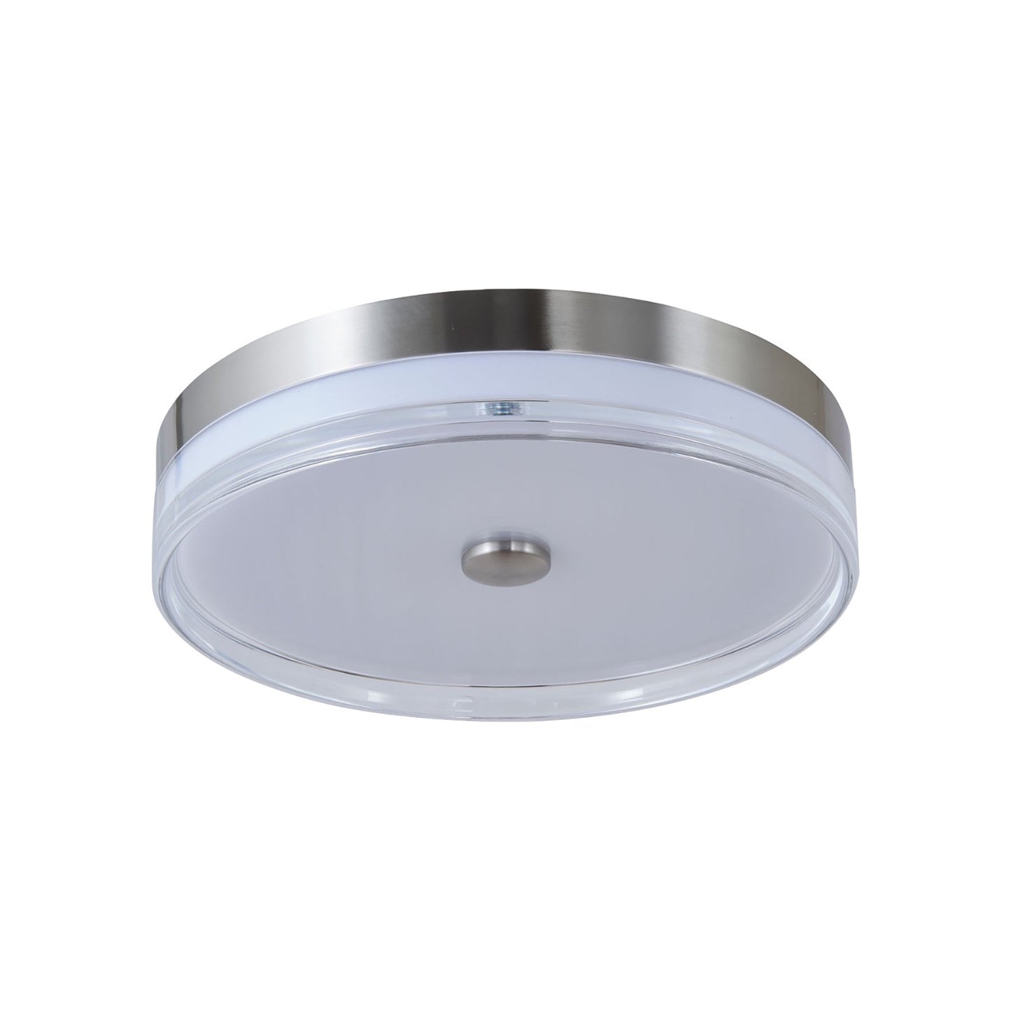 Iris LED Flush Mount Ceiling Light in Brushed Nickel (16-Inch).