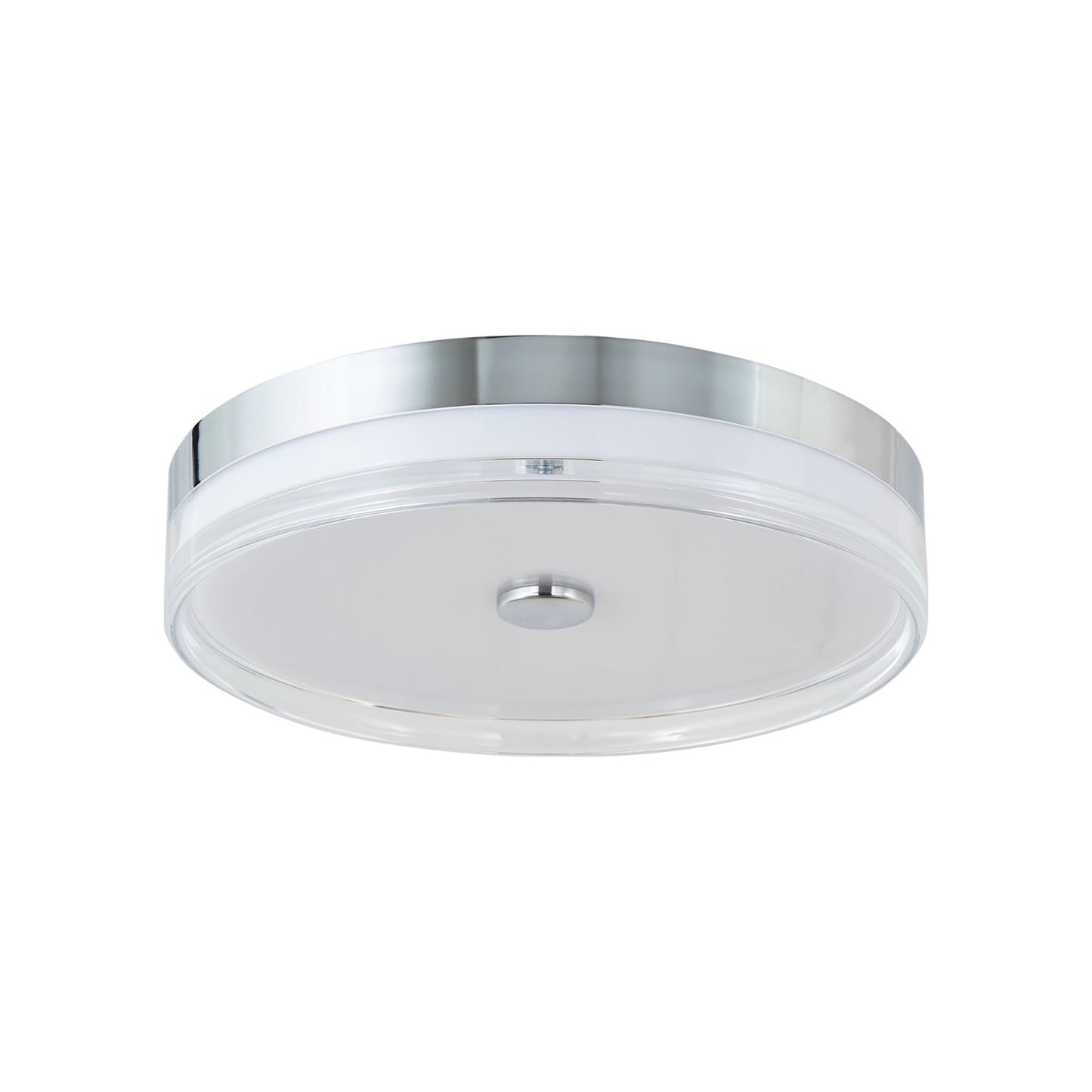 Iris LED Flush Mount Ceiling Light in Chrome (16-Inch).