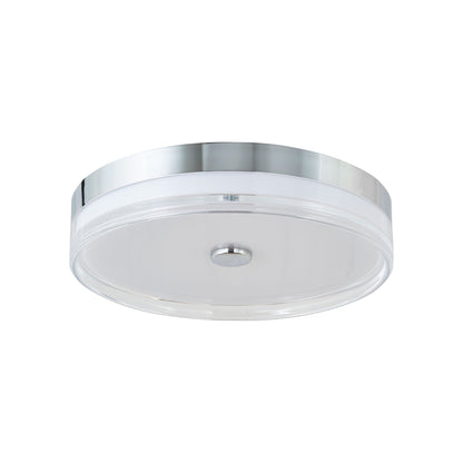 Iris LED Flush Mount Ceiling Light in Chrome (16-Inch).
