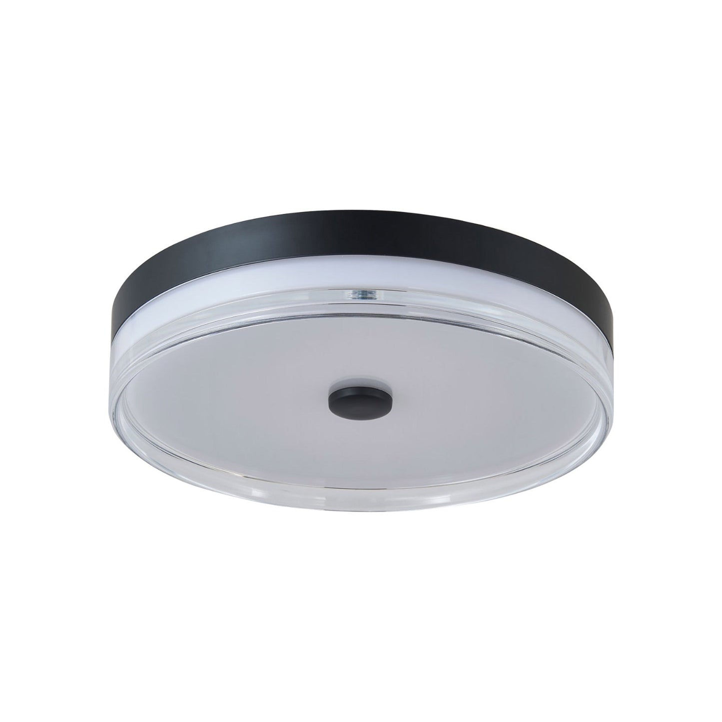 Iris LED Flush Mount Ceiling Light in Matte Black (16-Inch).