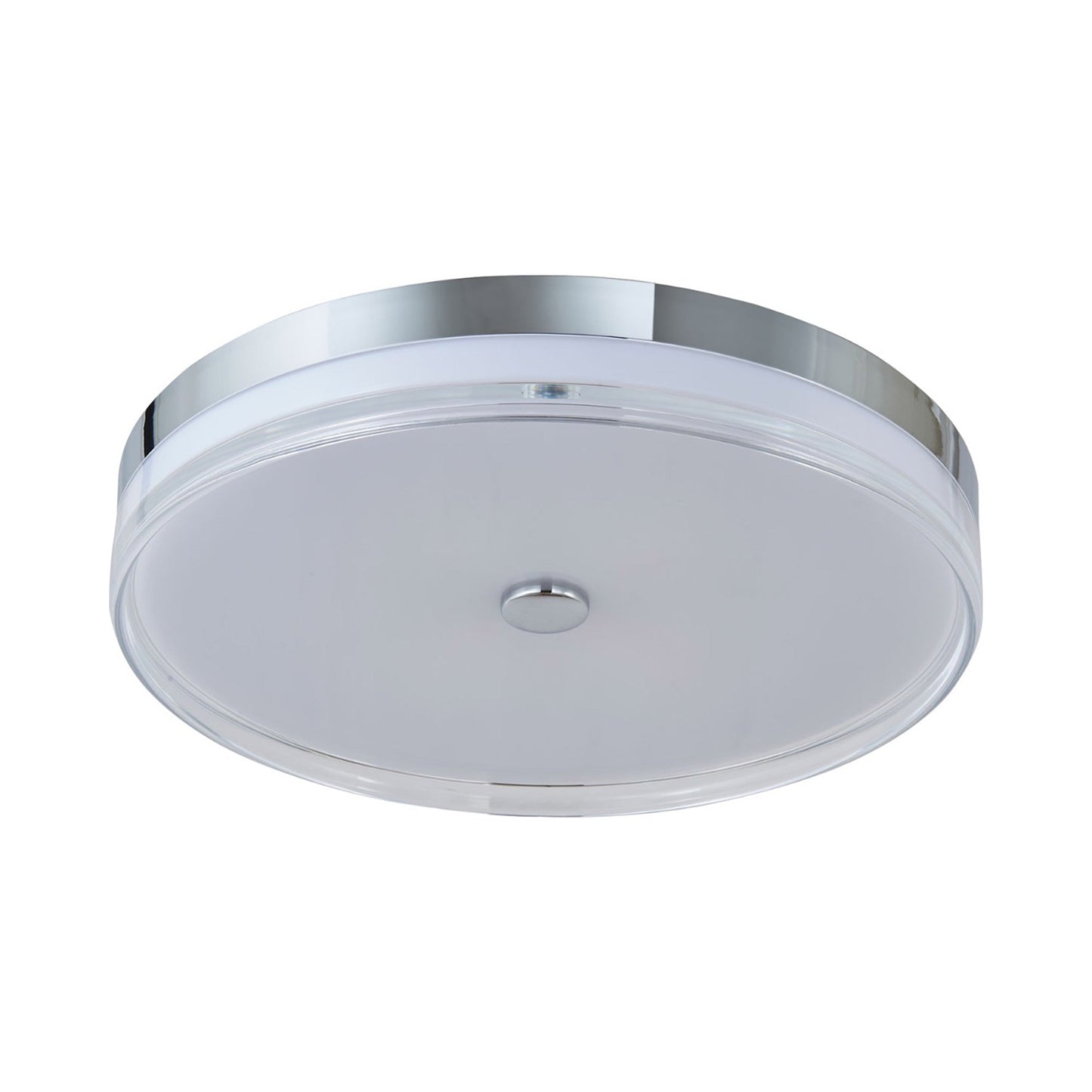 Iris LED Flush Mount Ceiling Light in Chrome (20-Inch).