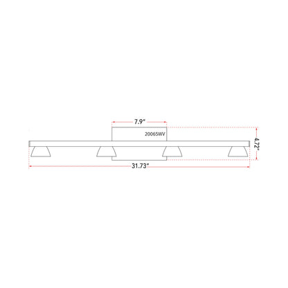 Jet LED Bath Vanity Light - line drawing.