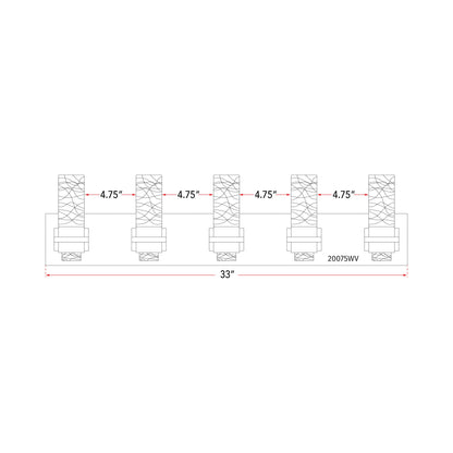 Krypton LED Bath Vanity Light - line drawing.