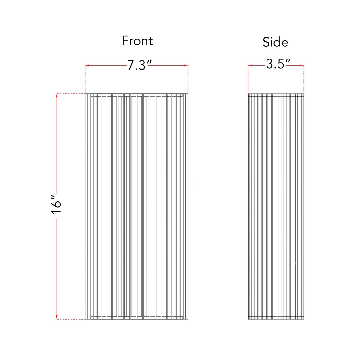 Lava Outdoor LED Wall Light - line drawing.
