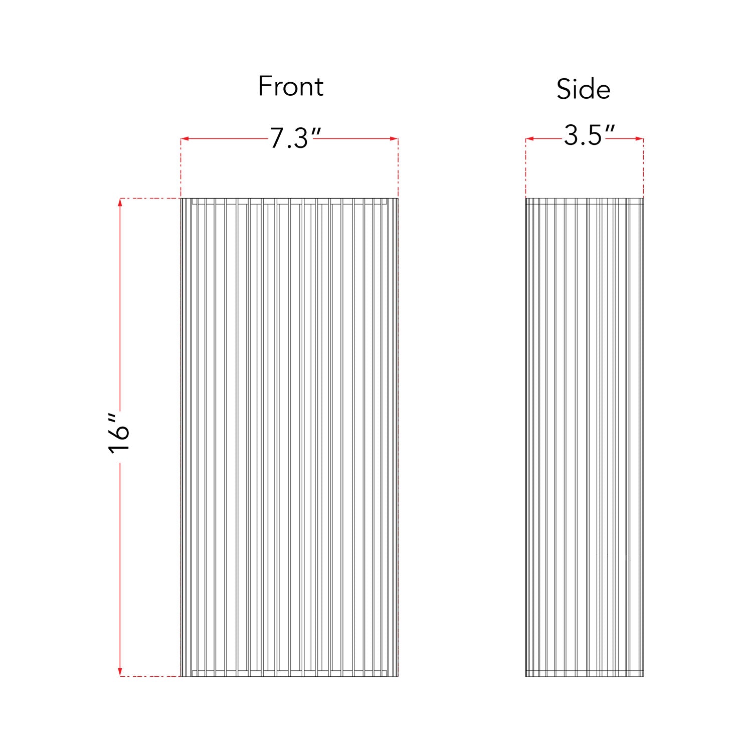 Lava Outdoor LED Wall Light - line drawing.