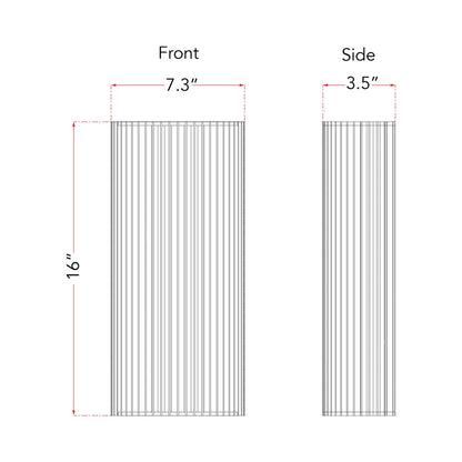 Lava Outdoor LED Wall Light - line drawing.