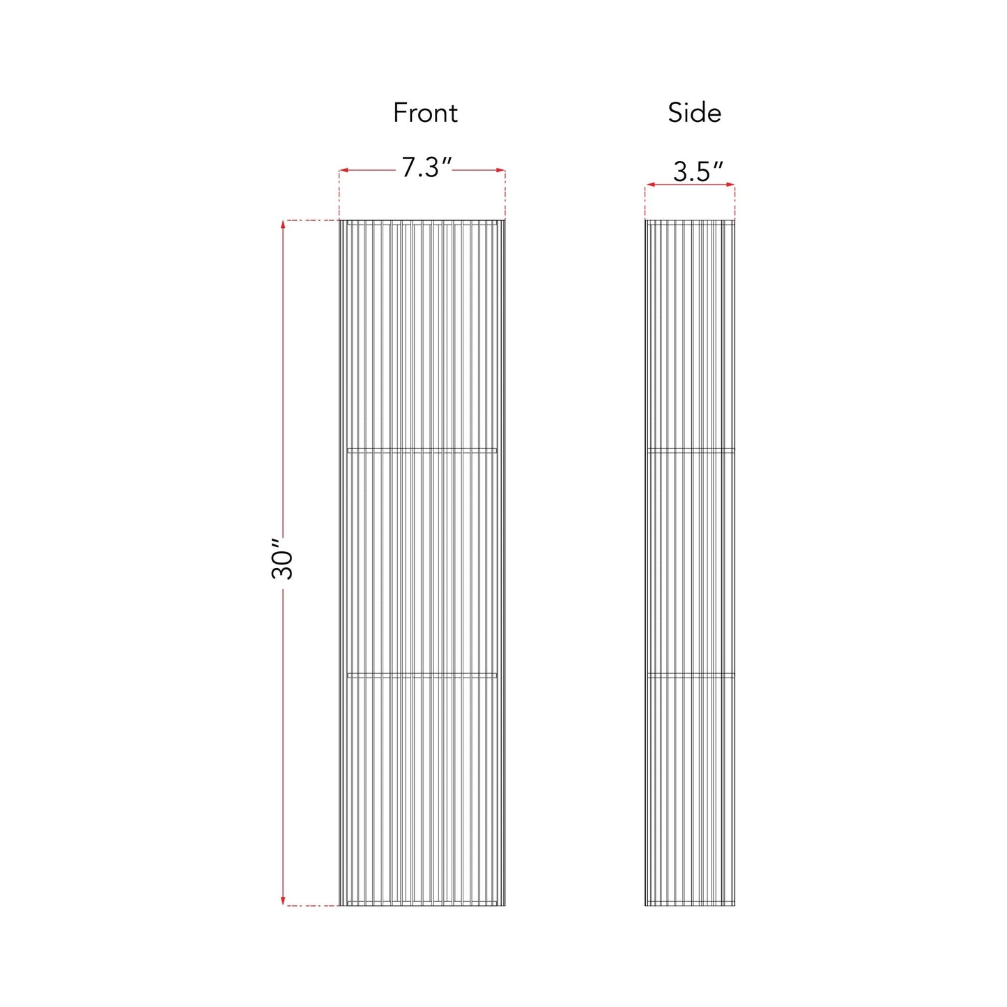 Lava Outdoor LED Wall Light - line drawing.
