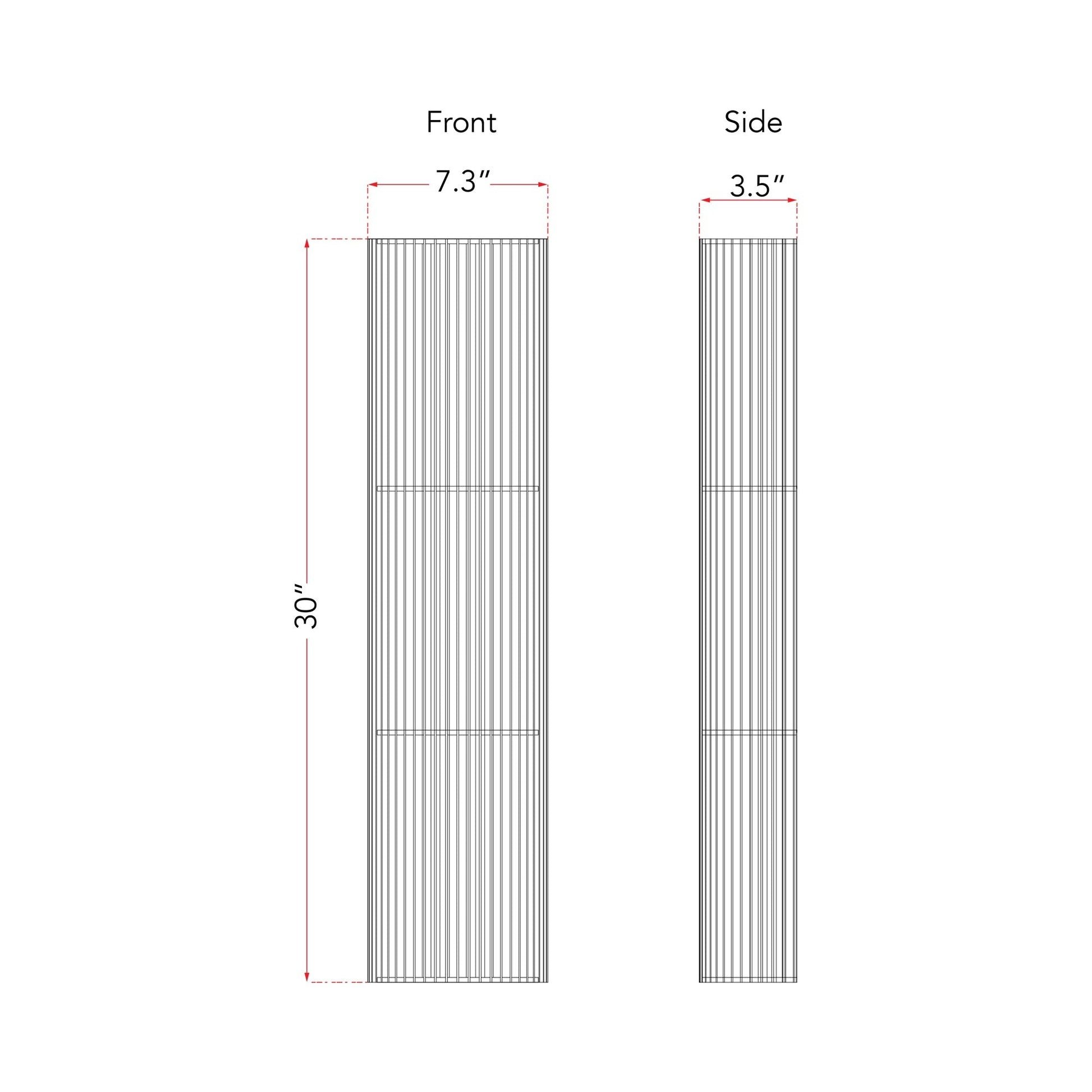 Lava Outdoor LED Wall Light - line drawing.
