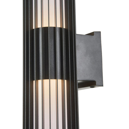 Lava Ribbed Outdoor LED Wall Light in Detail.