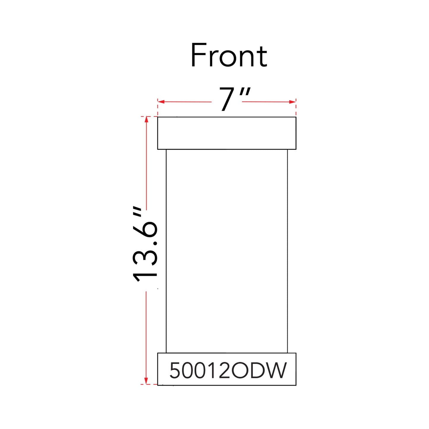 Loki Outdoor LED Wall Light - line drawing.