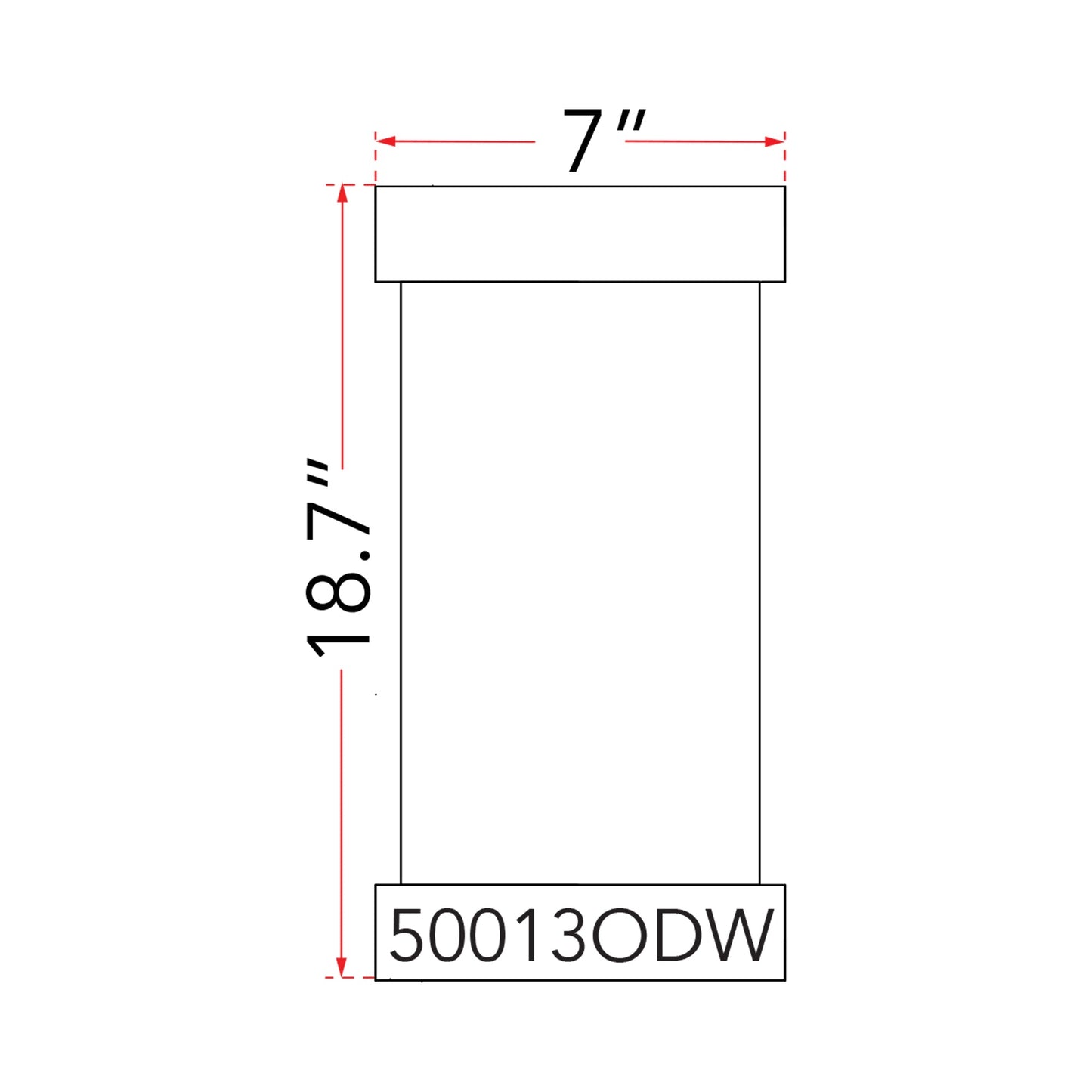 Loki Outdoor LED Wall Light - line drawing.