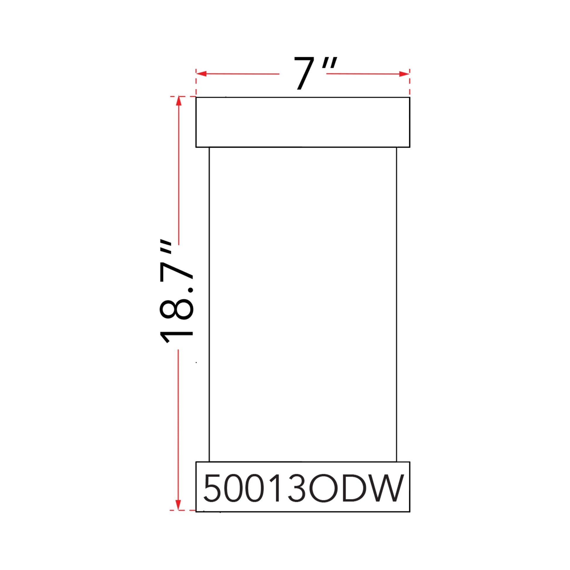 Loki Outdoor LED Wall Light - line drawing.