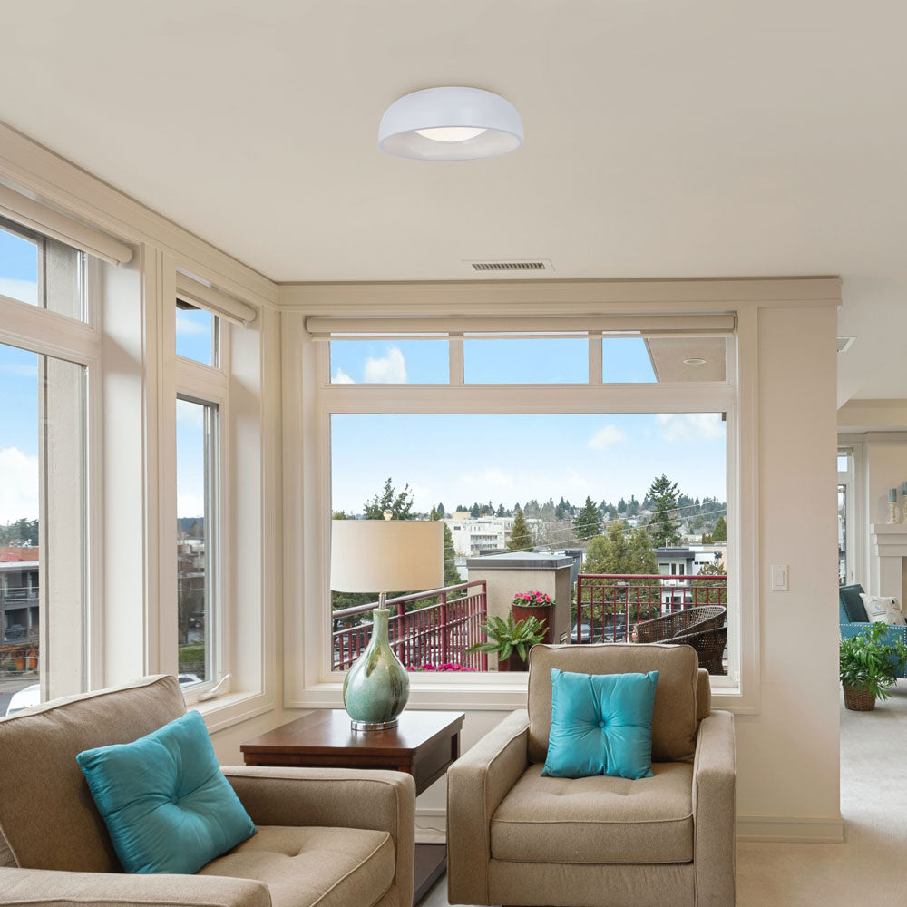 Lynx LED Flush Mount Ceiling Light in living room.