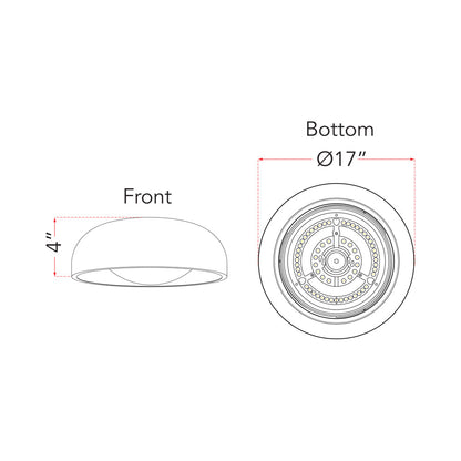Lynx LED Flush Mount Ceiling Light - line drawing.