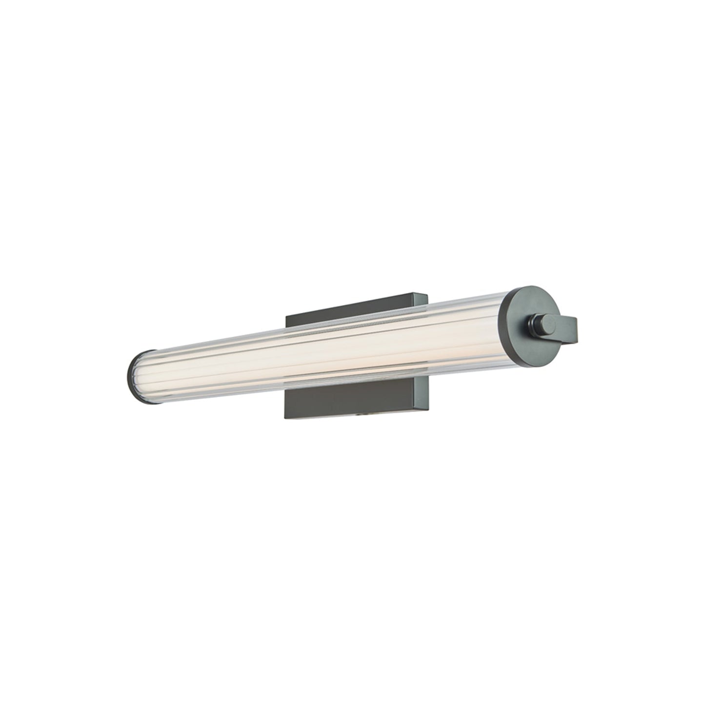 Macie Fluted LED Bath Vanity Light in Black (24-Inch).