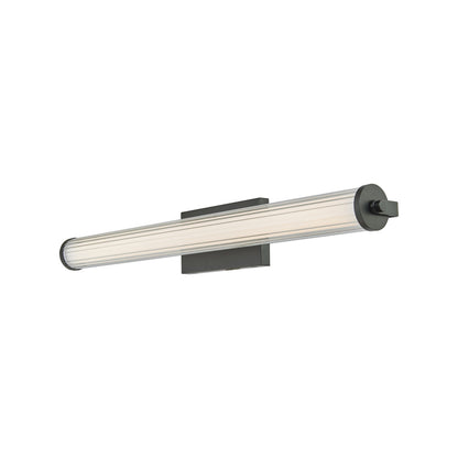 Macie Fluted LED Bath Vanity Light in Black (30-Inch).
