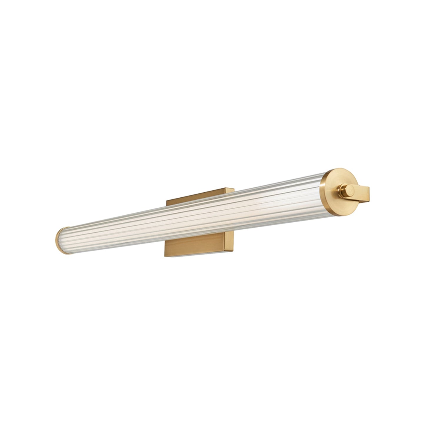 Macie Fluted LED Bath Vanity Light in Brushed Brass (30-Inch).