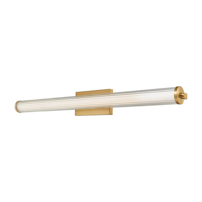 Macie Fluted LED Bath Vanity Light in Brushed Brass (36-Inch).