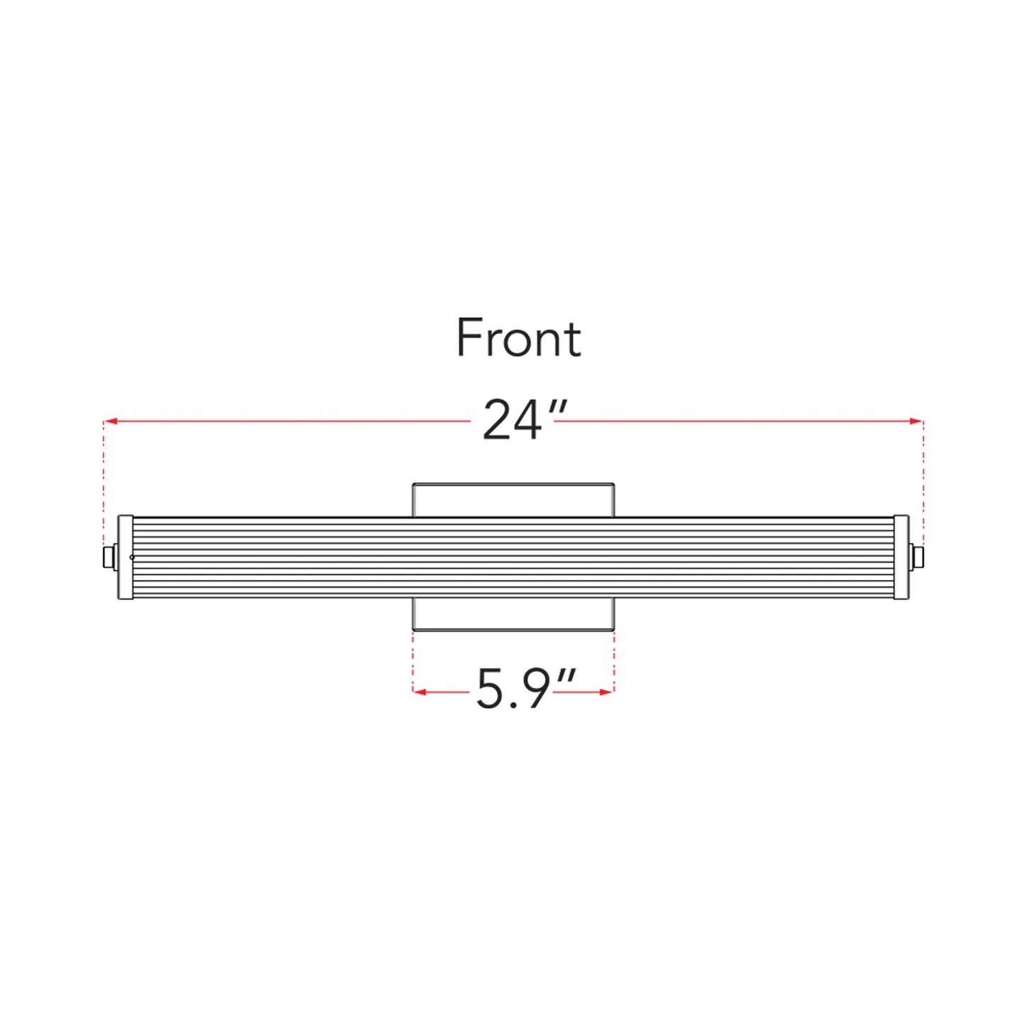 Macie Fluted LED Bath Vanity Light - line drawing.